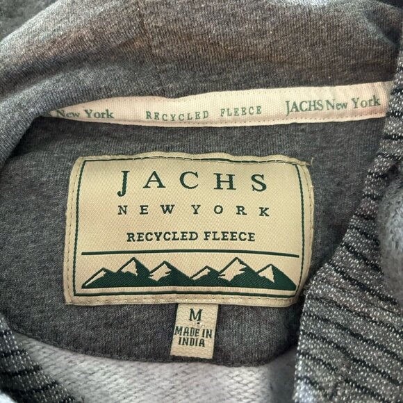 Jachs New York Sweatshirt Mens M Hoodie Blue Gray Striped Recycled Fleece - Picture 2 of 8